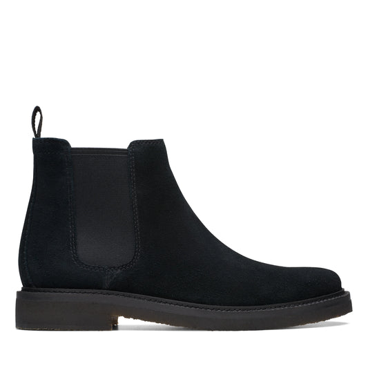 CLARKS | 남자를위한 첼시 부츠 | CLARKDALE EASY BLACK SUEDE | 검은색