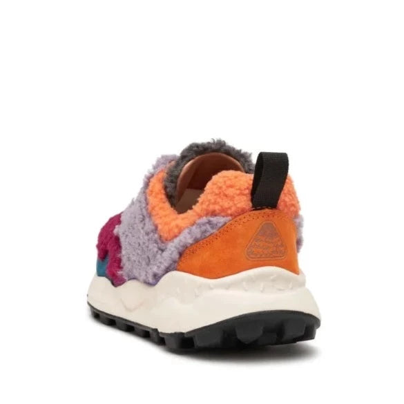 FLOWER MOUNTAIN | WOMAN SNEAKERS | PAMPAS WOMAN SUEDE/TEDDY LILAC-ORANGE | LILAC