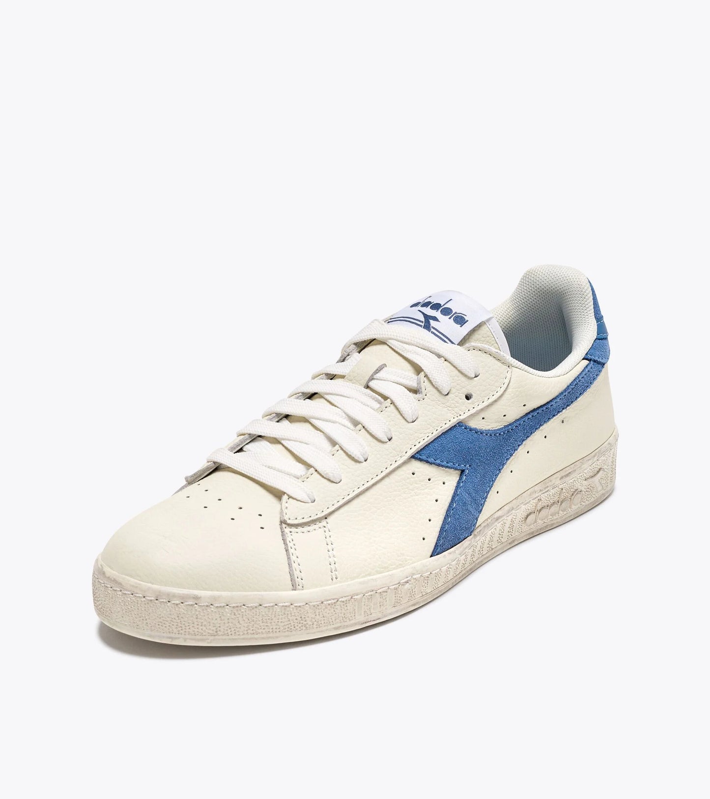 DIADORA | SNEAKERS HOMBRE | GAME L LOW WAXED SUEDE POP WHITE/BLUE | BLANCO