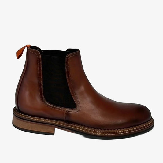 LUIS GONZALO 1966 | CHELSEA BOOTS FOR MEN | LEATHER BUFFERED VEAL | BROWN