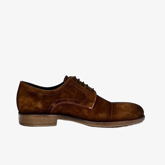 LUIS GONZALO 1966 | MEN'S DERBY SHOES | OLD LEATHER BASKET | BROWN