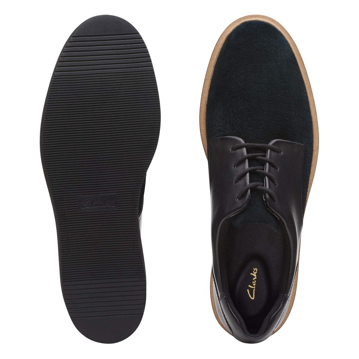 Zapatos Oxford De La Marca Clarks Para Mujer Modelo Baille Lace Black Combi En Color Negro