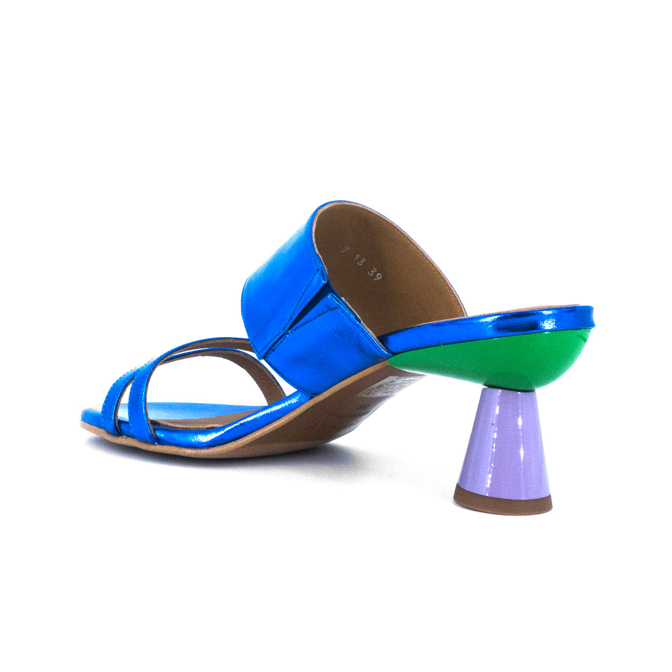 Sandalias De La Marca Audley Para Mujer Modelo Tacón Bavaro En Color Azul