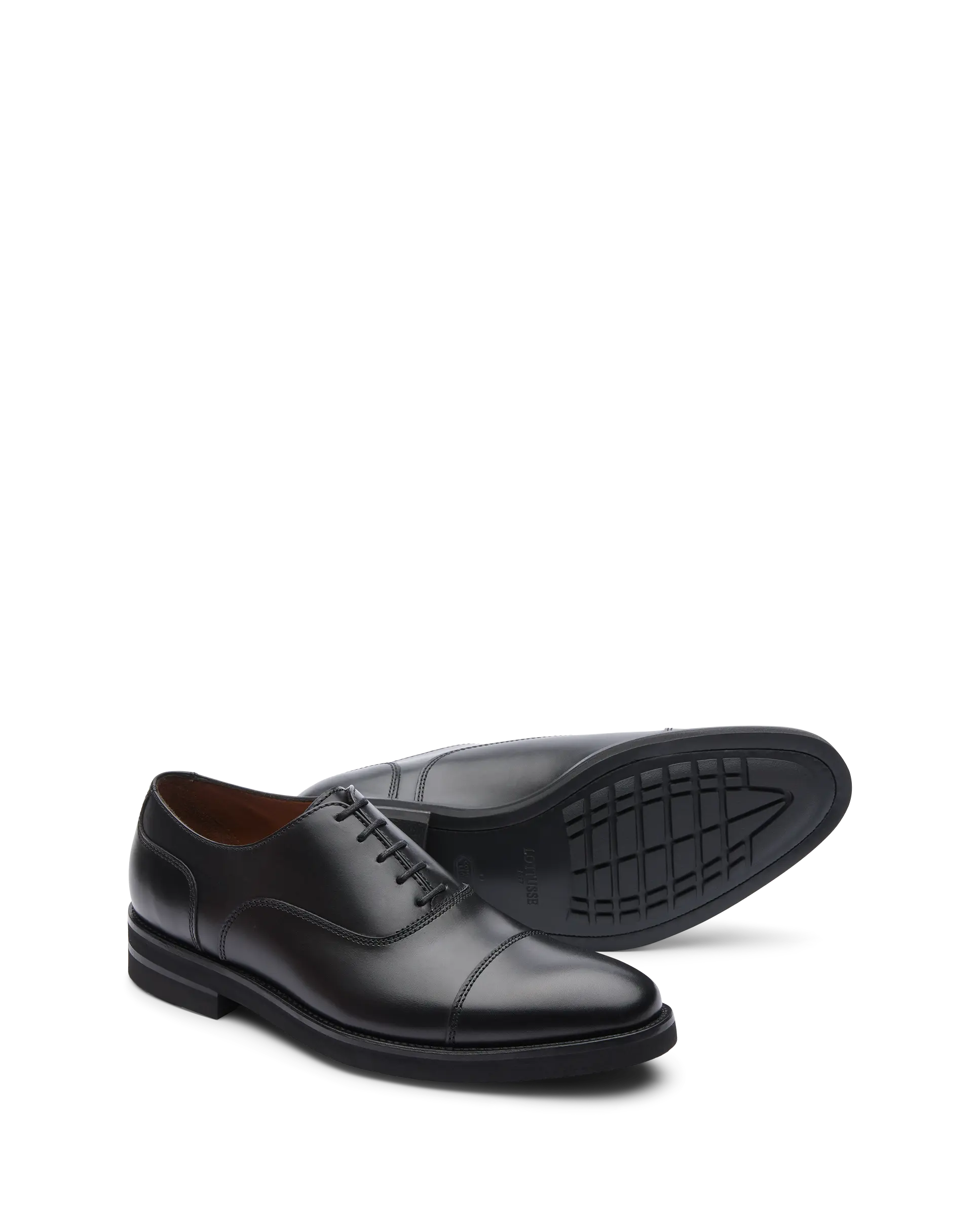 Zapatos Oxford De La Marca Lottusse Para Hombre Modelo Holborn Oxfords De Vacuno Cepillado En Color Negro